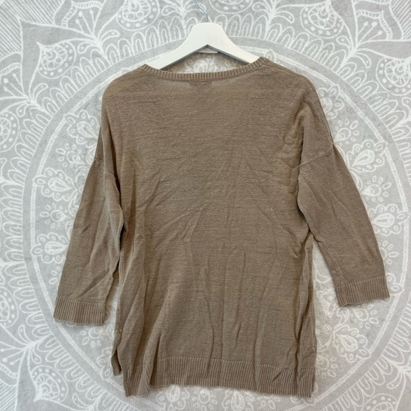 OLD NAVY GUC BIEGE LONG HALF 3/4 SLEEVE DROP SHOULDER TUNIC STYLE L LARGE 706 - Picture 2 of 9